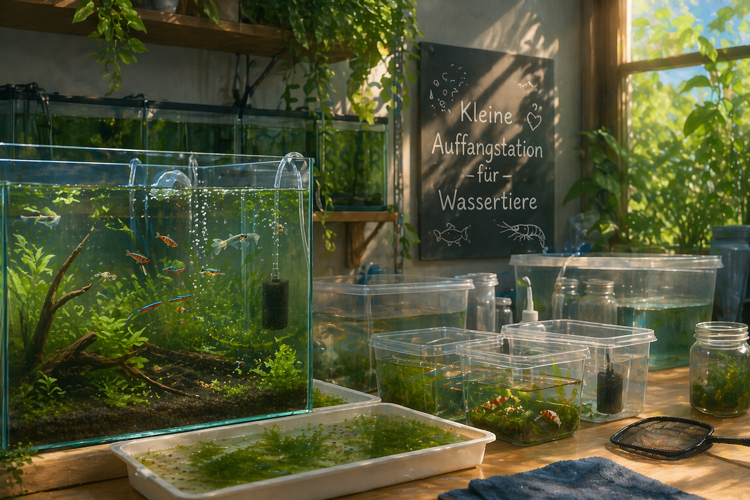 Kleine Auffangstation für Fische und Wirbellose